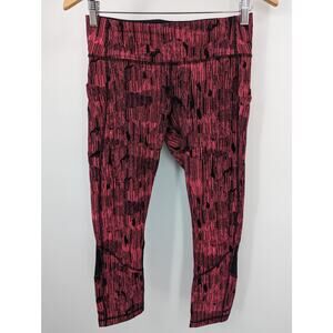 EUC Lululemon Run Inspire Crop II Leggings Size 6 w Zip-Close Pocket R60416